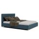 Łóżko do sypialni tapicerowane z pojemnikiem 140 cm turkusowe