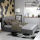 Szare łóżko tapicerowane w sypialni 180x200 z zagłówkiem