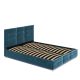 Welurowe łóżko tapicerowane kolor niebieski