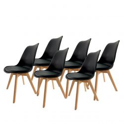 Zestaw 6x czarne krzesło do kuchni styl skandynawski