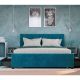 Łóżko sypialniane welurowe z szufladami 160x200 kolor morski