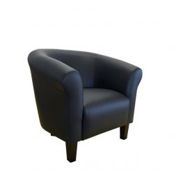 Czarny fotel klasyczny ekoskóra