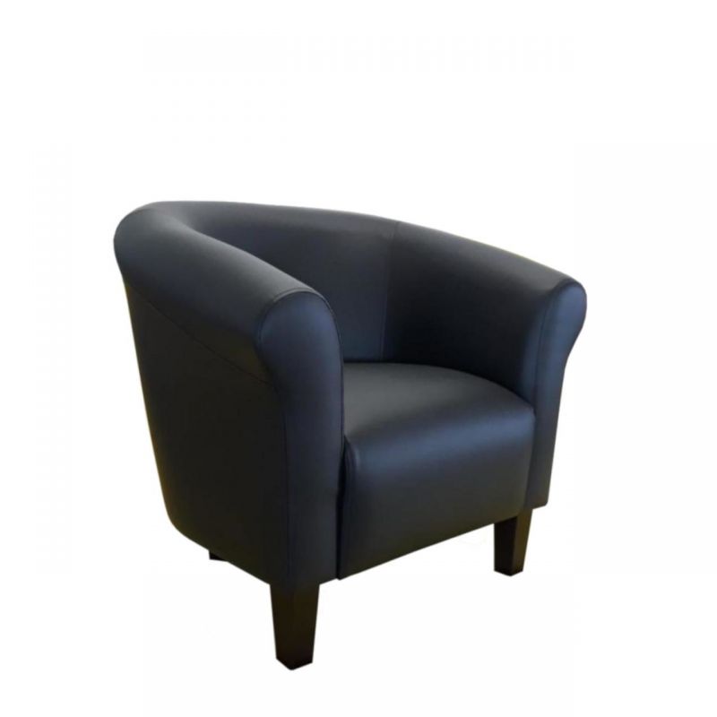 Czarny fotel klasyczny ekoskóra