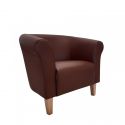 Wygodny fotel tapicerowany brązowy