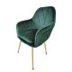 Wygodne krzesło welurowe zielony kolor