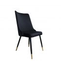 Czarne krzesło do salonu velvet