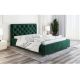 Zielone łóżko do nowoczesnej sypialni