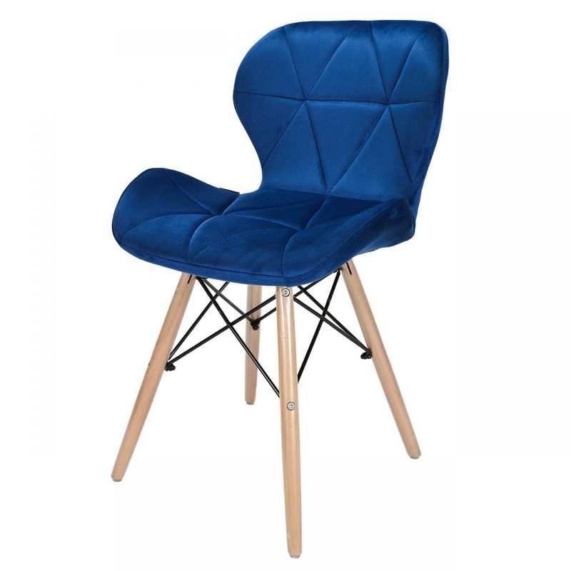 Skandynawskie krzesło tapicerowane niebieskie