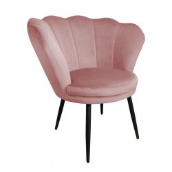 Nowoczesny różowy fotel muszla