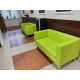 Mała sofa do poczekalni limonka ekoskóra