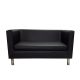 Czarna sofa dwuosobowa ekoskóra