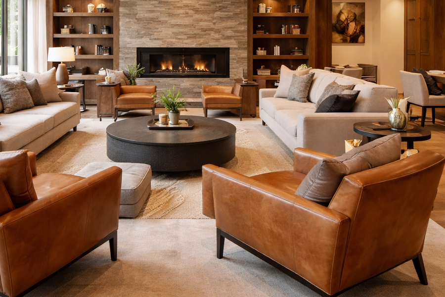 Strefa wspólna dla gości w pensjonacie