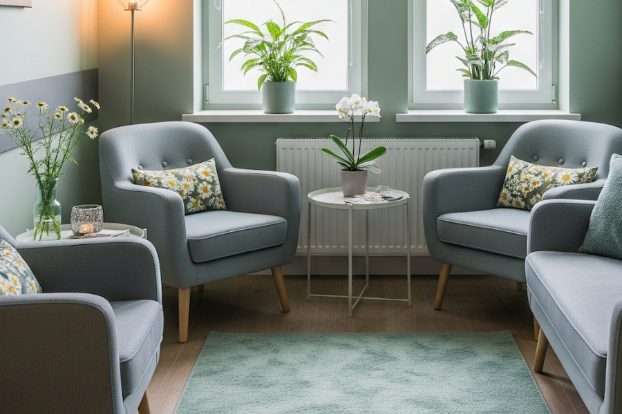 Strefa wspólna dla gości w pensjonacie